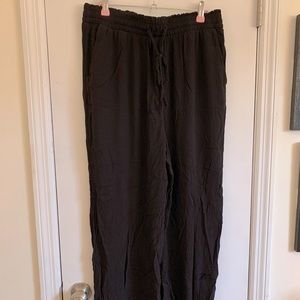 Xhilaration Black Flowy Wide Leg Pants Size Large